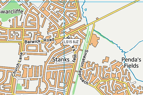 LS15 8JZ map - OS VectorMap District (Ordnance Survey)