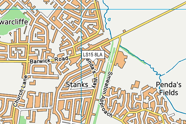 LS15 8LA map - OS VectorMap District (Ordnance Survey)