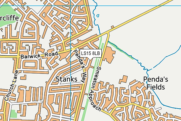 LS15 8LB map - OS VectorMap District (Ordnance Survey)