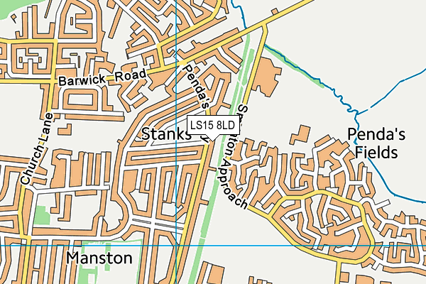 LS15 8LD map - OS VectorMap District (Ordnance Survey)