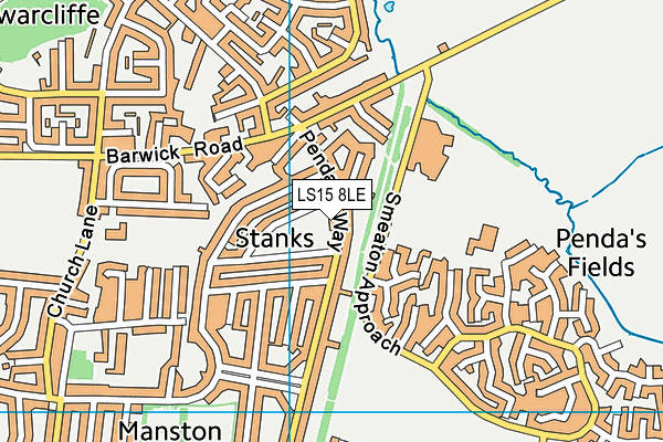 LS15 8LE map - OS VectorMap District (Ordnance Survey)