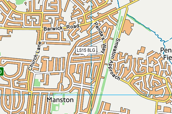 LS15 8LG map - OS VectorMap District (Ordnance Survey)