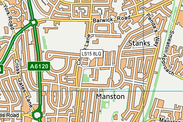 LS15 8LQ map - OS VectorMap District (Ordnance Survey)