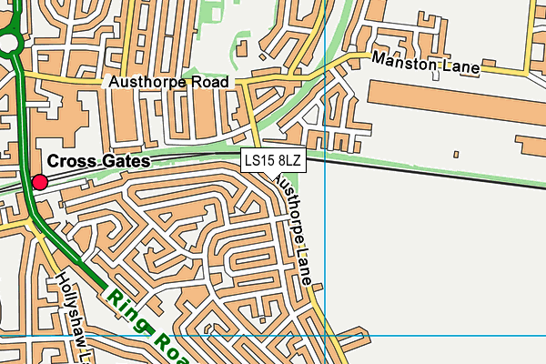 Crossgates Cricket Club map (LS15 8LZ) - OS VectorMap District (Ordnance Survey)
