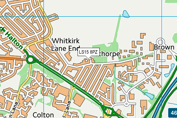 LS15 8PZ map - OS VectorMap District (Ordnance Survey)