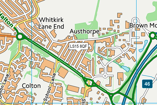 LS15 8QF map - OS VectorMap District (Ordnance Survey)