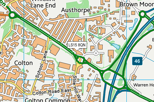 LS15 8QN map - OS VectorMap District (Ordnance Survey)