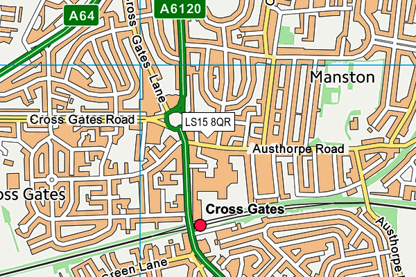 LS15 8QR map - OS VectorMap District (Ordnance Survey)