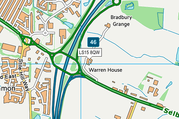 LS15 8QW map - OS VectorMap District (Ordnance Survey)