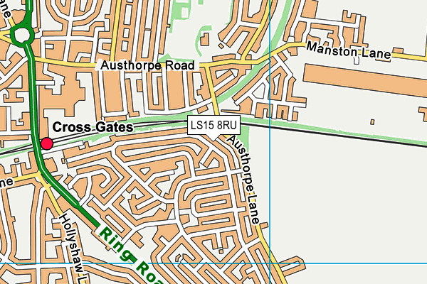 LS15 8RU map - OS VectorMap District (Ordnance Survey)