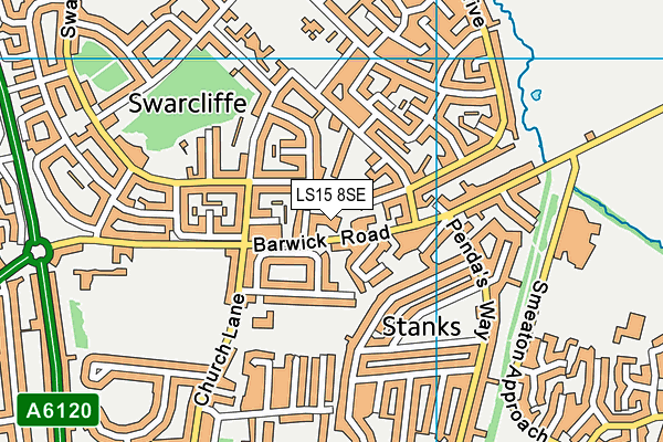 LS15 8SE map - OS VectorMap District (Ordnance Survey)