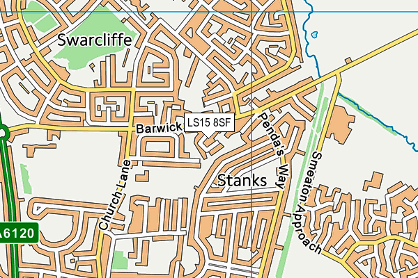 LS15 8SF map - OS VectorMap District (Ordnance Survey)
