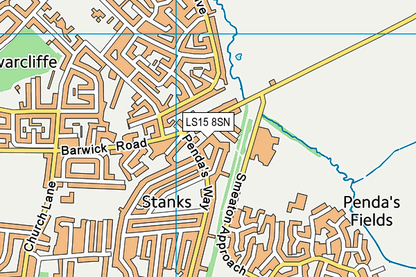 LS15 8SN map - OS VectorMap District (Ordnance Survey)