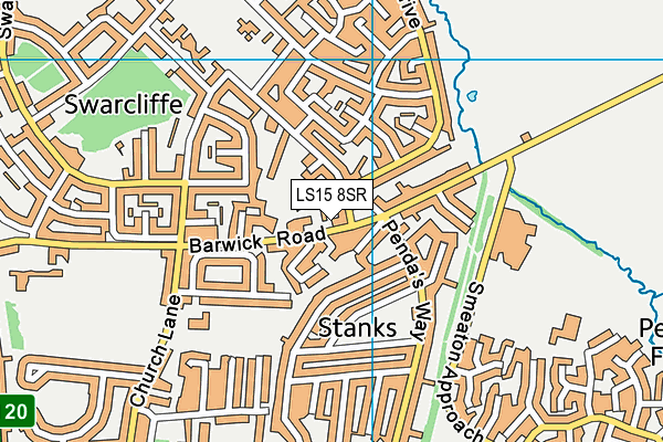LS15 8SR map - OS VectorMap District (Ordnance Survey)
