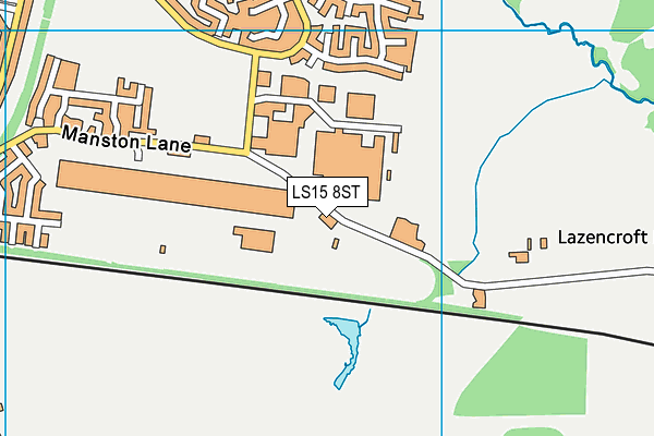LS15 8ST map - OS VectorMap District (Ordnance Survey)