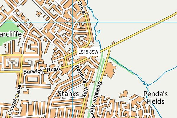 LS15 8SW map - OS VectorMap District (Ordnance Survey)