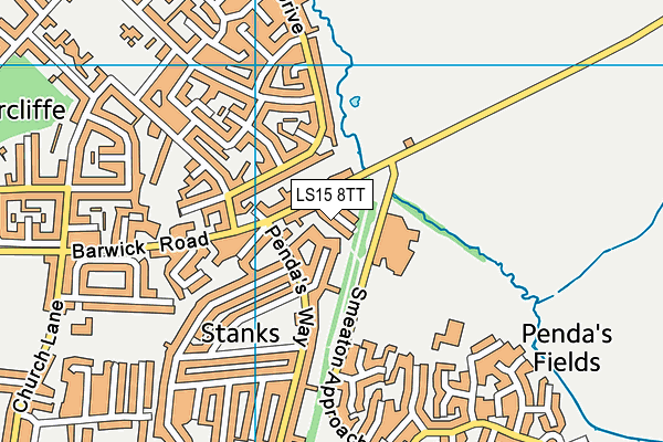 LS15 8TT map - OS VectorMap District (Ordnance Survey)