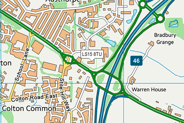 LS15 8TU map - OS VectorMap District (Ordnance Survey)