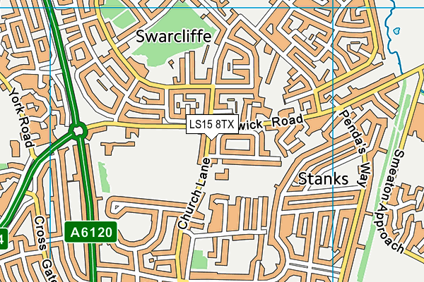 LS15 8TX map - OS VectorMap District (Ordnance Survey)