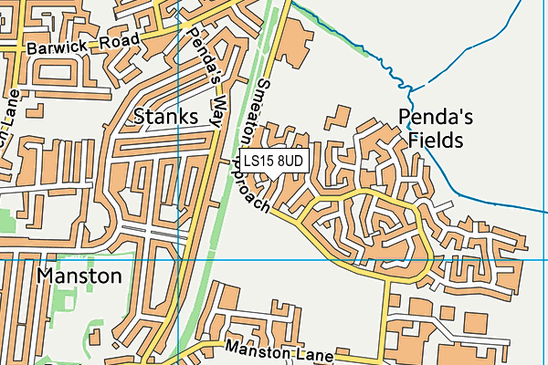 Smeaton Approach Playing Fields map (LS15 8UD) - OS VectorMap District (Ordnance Survey)