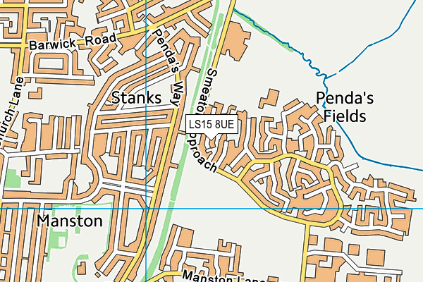 LS15 8UE map - OS VectorMap District (Ordnance Survey)