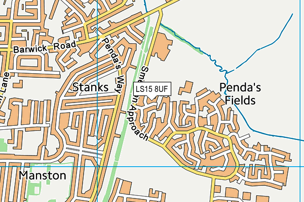 LS15 8UF map - OS VectorMap District (Ordnance Survey)