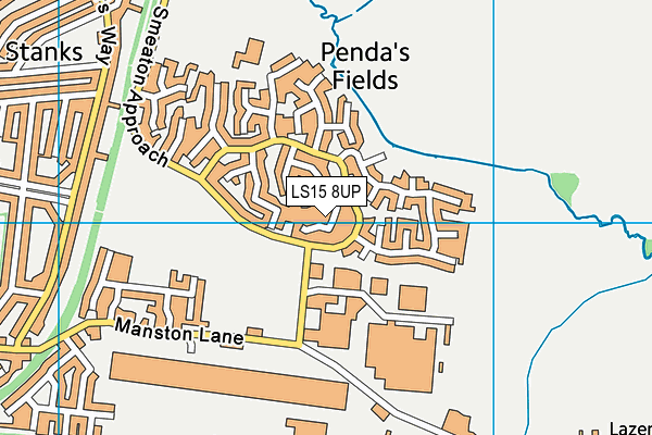LS15 8UP map - OS VectorMap District (Ordnance Survey)