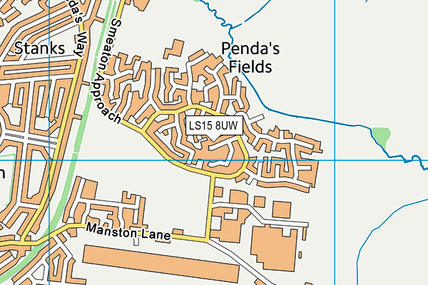 LS15 8UW map - OS VectorMap District (Ordnance Survey)