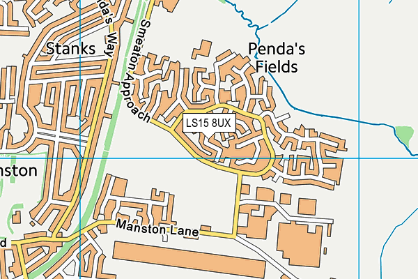 LS15 8UX map - OS VectorMap District (Ordnance Survey)