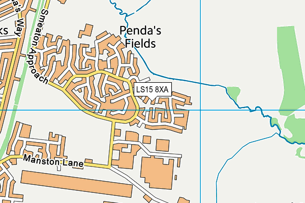 LS15 8XA map - OS VectorMap District (Ordnance Survey)