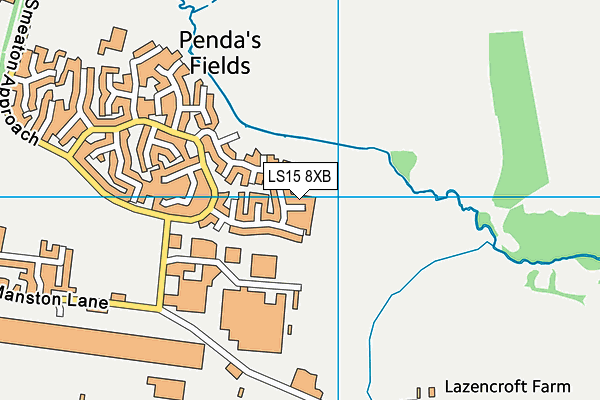 LS15 8XB map - OS VectorMap District (Ordnance Survey)