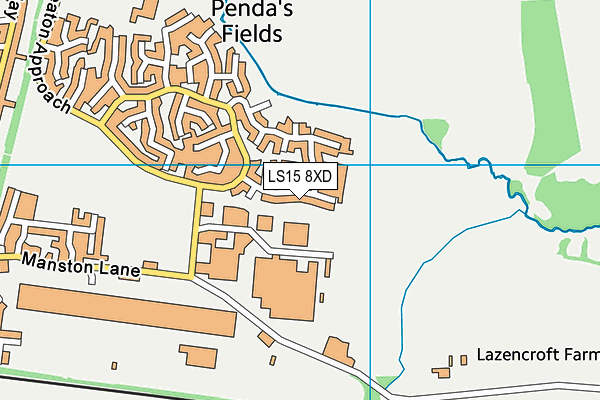 LS15 8XD map - OS VectorMap District (Ordnance Survey)