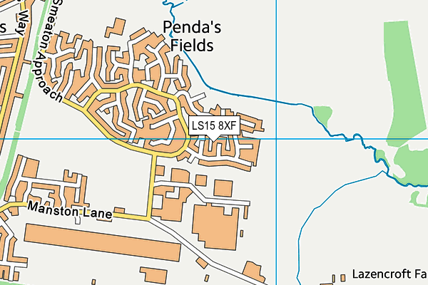 LS15 8XF map - OS VectorMap District (Ordnance Survey)