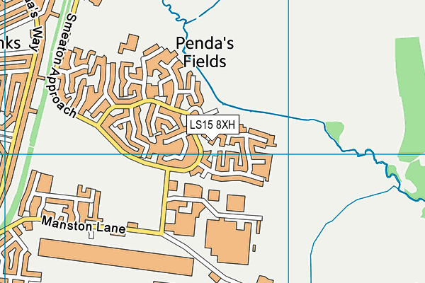 LS15 8XH map - OS VectorMap District (Ordnance Survey)