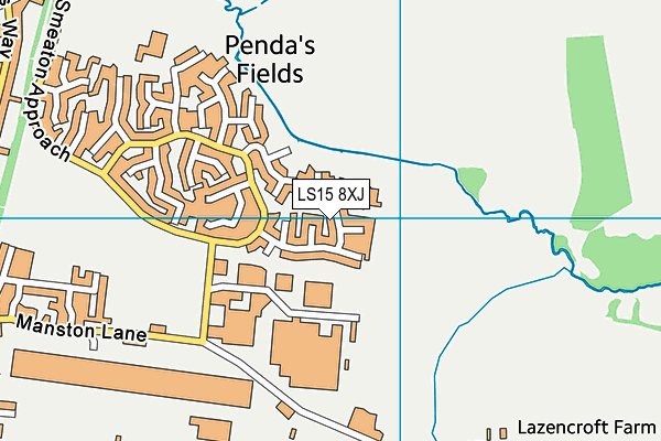 LS15 8XJ map - OS VectorMap District (Ordnance Survey)