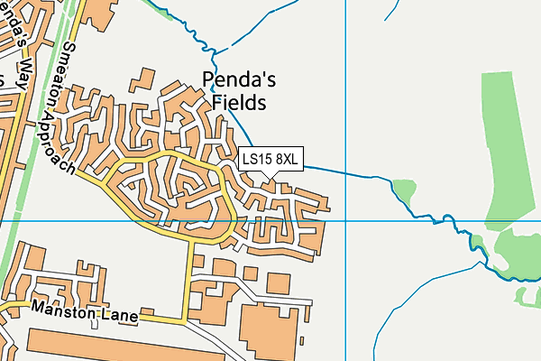 LS15 8XL map - OS VectorMap District (Ordnance Survey)