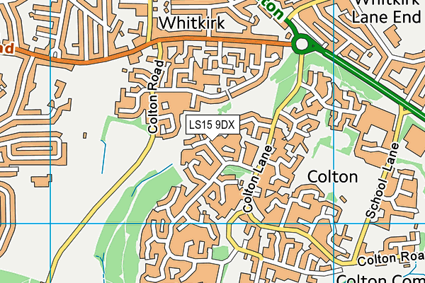 LS15 9DX map - OS VectorMap District (Ordnance Survey)