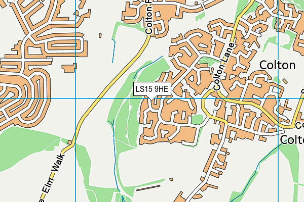 LS15 9HE map - OS VectorMap District (Ordnance Survey)