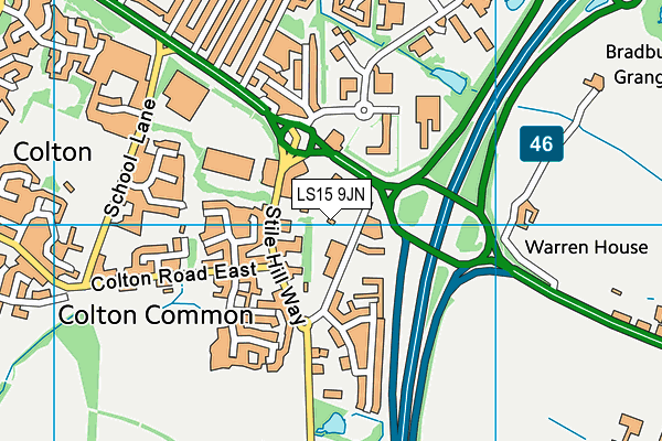 LS15 9JN map - OS VectorMap District (Ordnance Survey)