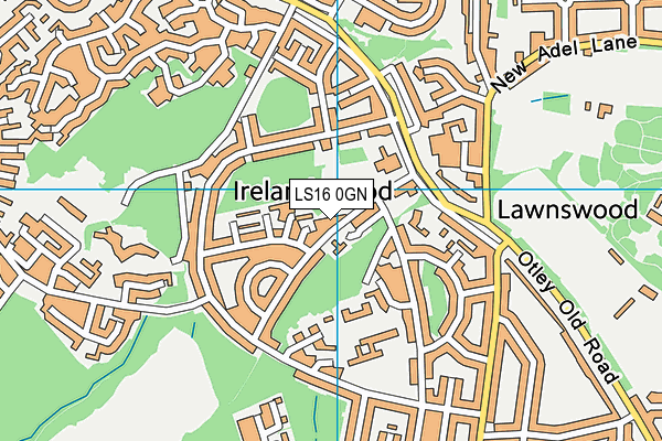 LS16 0GN map - OS VectorMap District (Ordnance Survey)