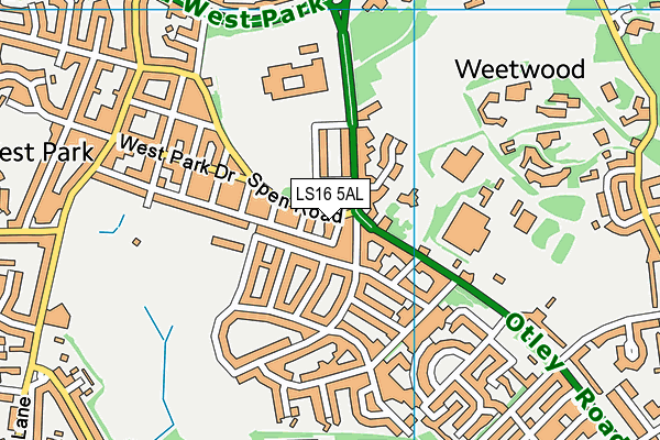 LS16 5AL map - OS VectorMap District (Ordnance Survey)