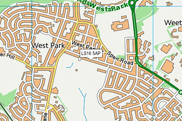 LS16 5AP map - OS VectorMap District (Ordnance Survey)