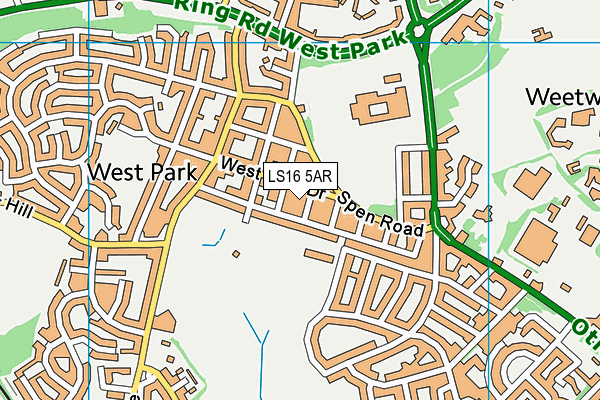 LS16 5AR map - OS VectorMap District (Ordnance Survey)
