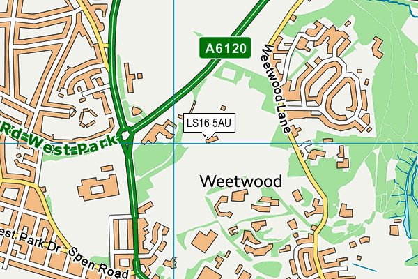 LS16 5AU map - OS VectorMap District (Ordnance Survey)