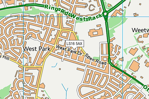 LS16 5AX map - OS VectorMap District (Ordnance Survey)