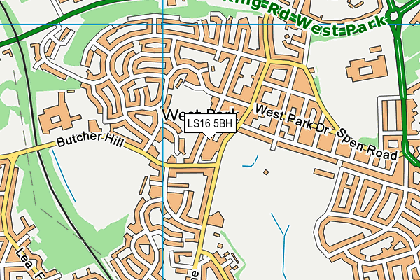 LS16 5BH map - OS VectorMap District (Ordnance Survey)