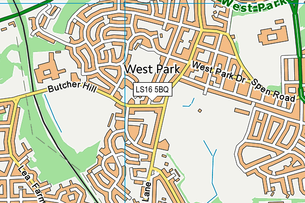 LS16 5BQ map - OS VectorMap District (Ordnance Survey)