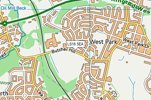 LS16 5EA map - OS VectorMap District (Ordnance Survey)