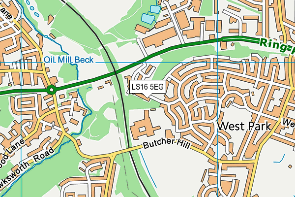 LS16 5EG map - OS VectorMap District (Ordnance Survey)