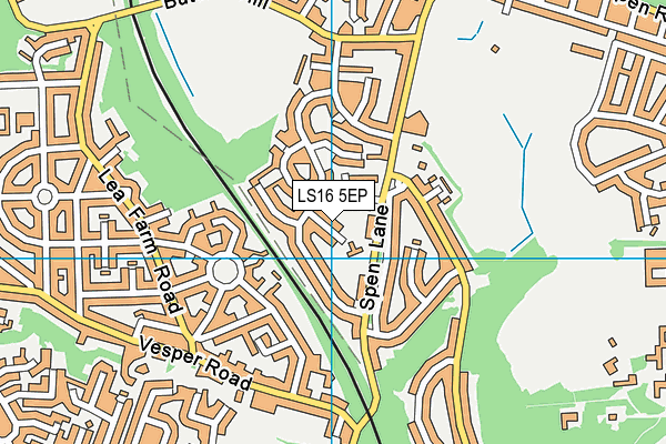 LS16 5EP map - OS VectorMap District (Ordnance Survey)